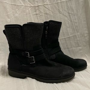 Ugg Simmons black leather boots